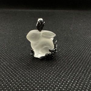 Lucite Rabbit in Sterling Pendant